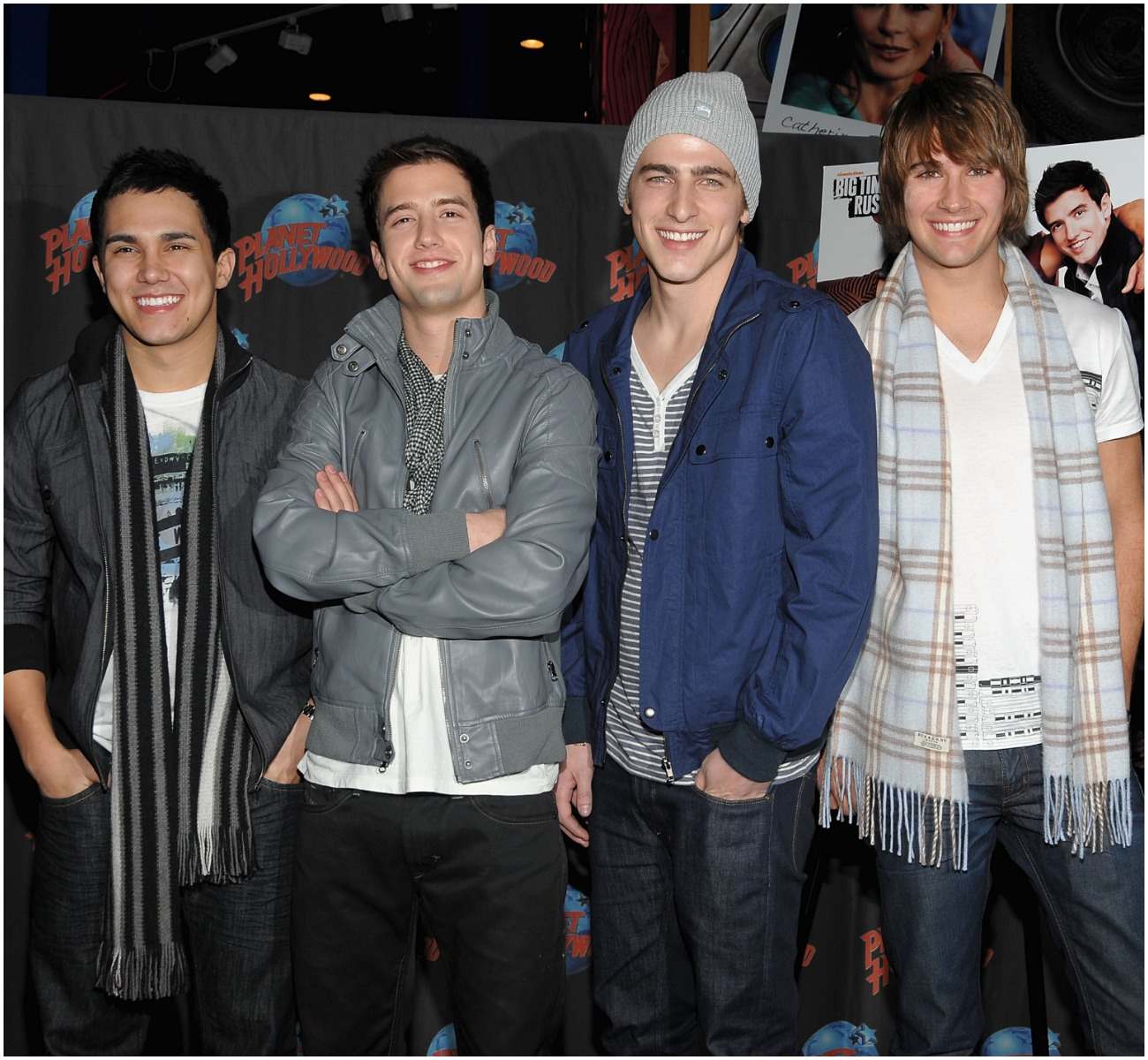 Logan Henderson wit the rest of the Big Time Rush band members