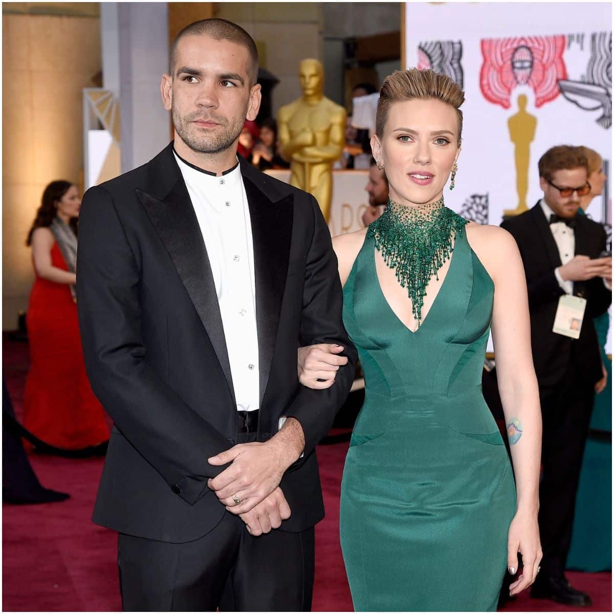 Scarlett Johansson with husband Romain Dauriac