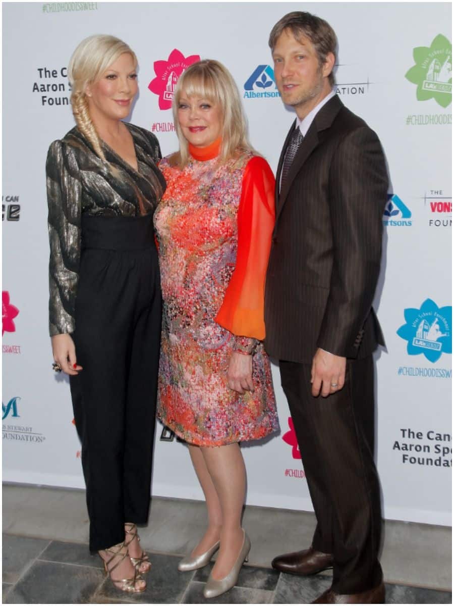 Randy Spelling with his mother and sister