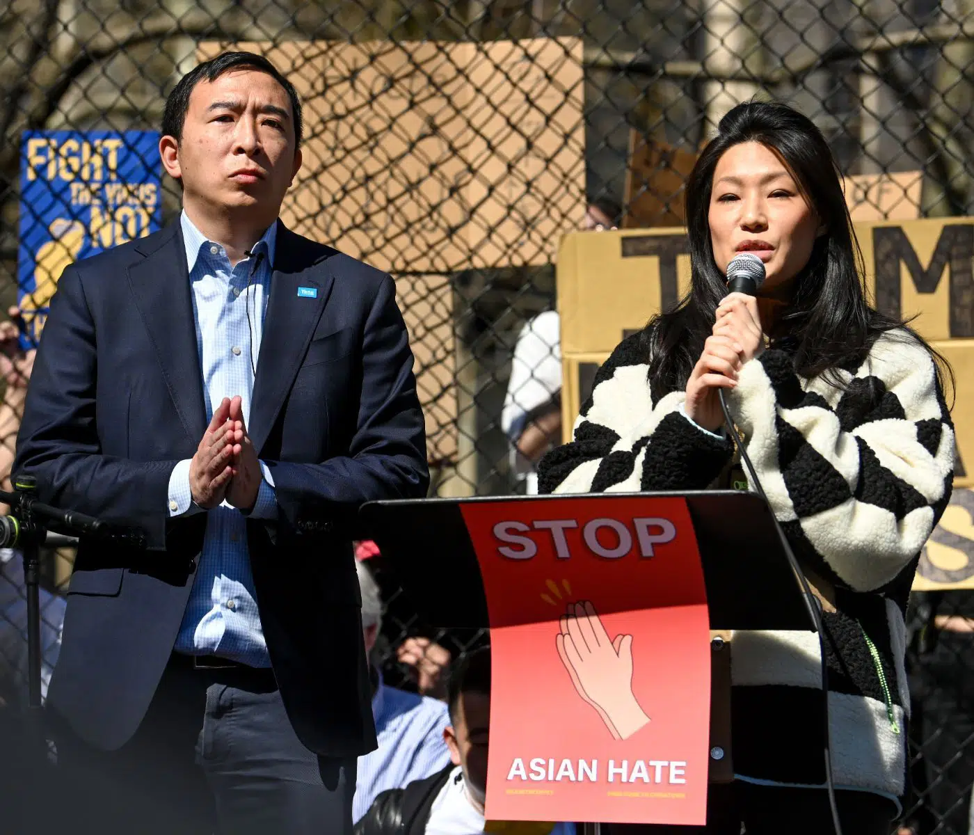 Andrew Yang and wife Evelyn Yang