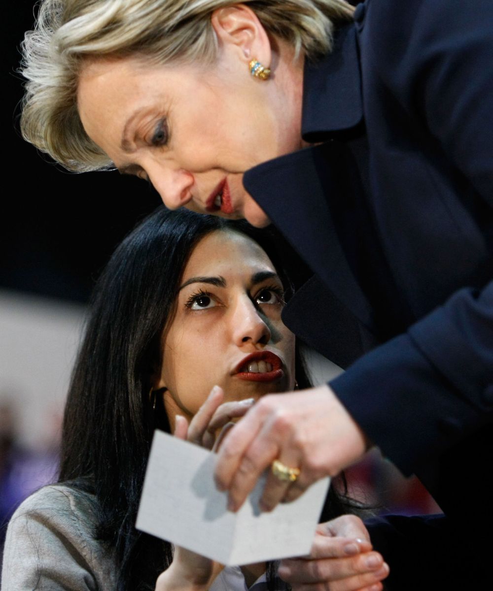 Huma Abedin with Hillary Clinton