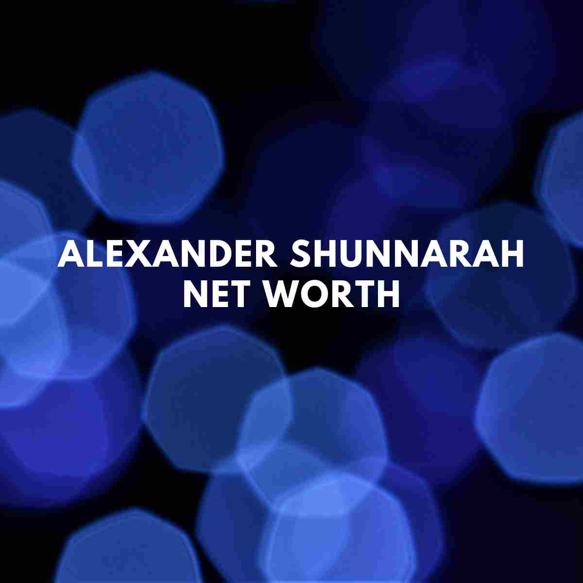 Alexander Shunnarah Net Worth 2024