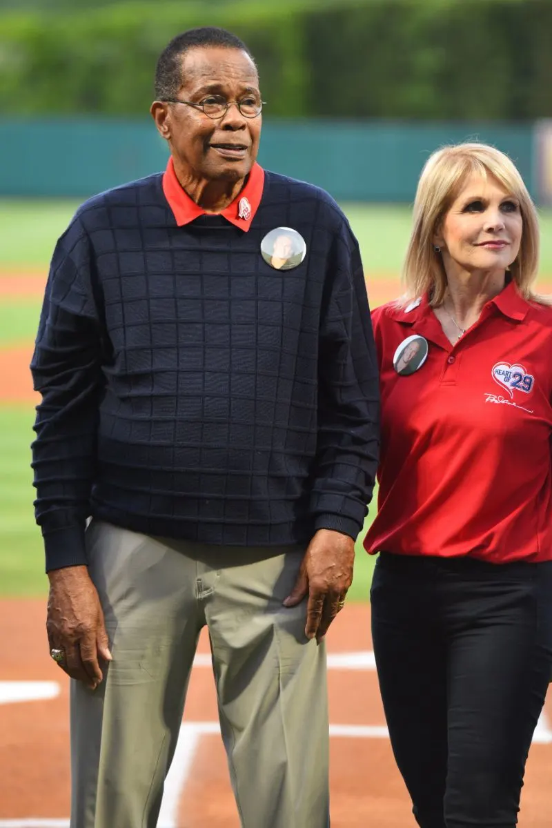 Rod Carew stands with his wife Rhonda Carew
