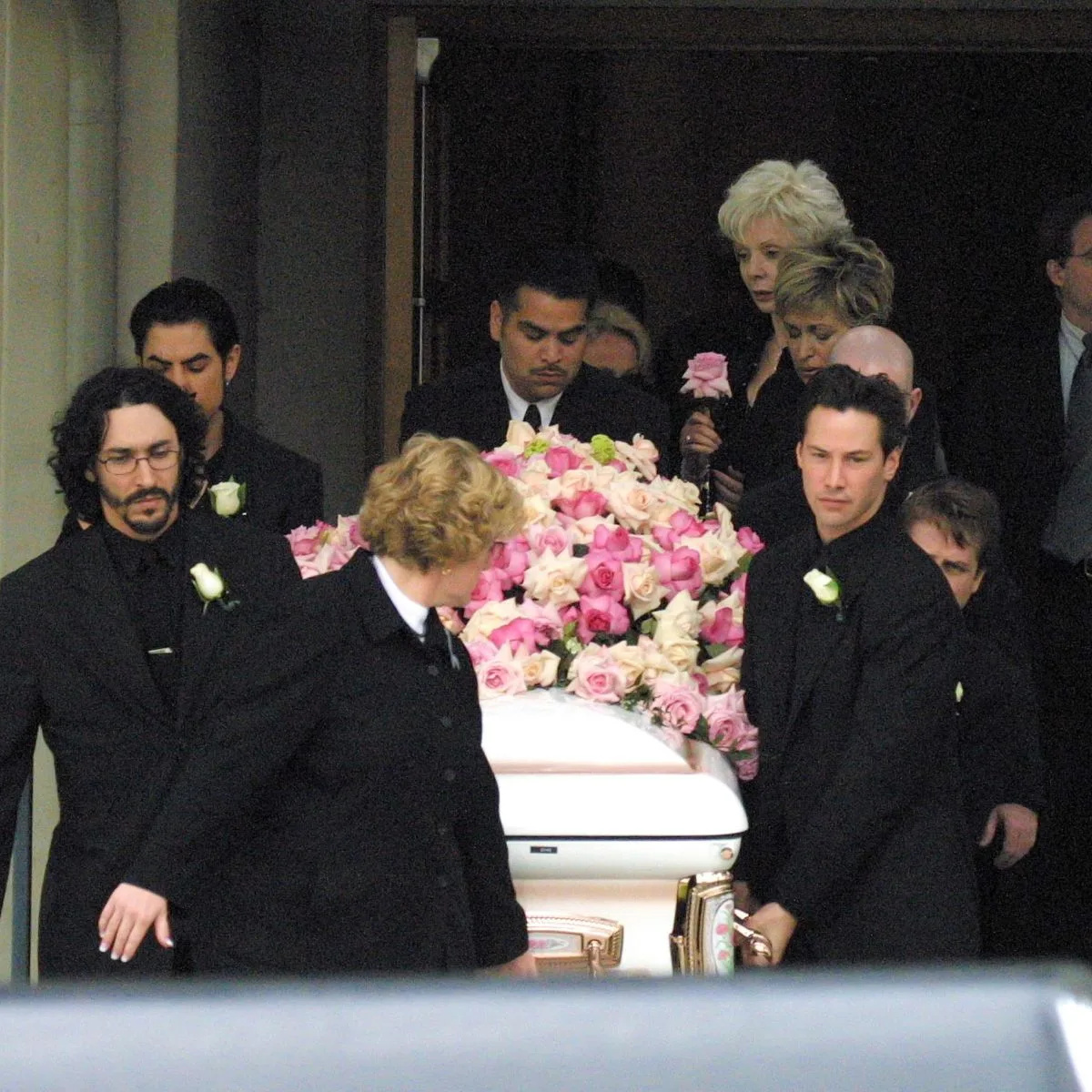 Keanu Reeves at Jennifer Syme funeral