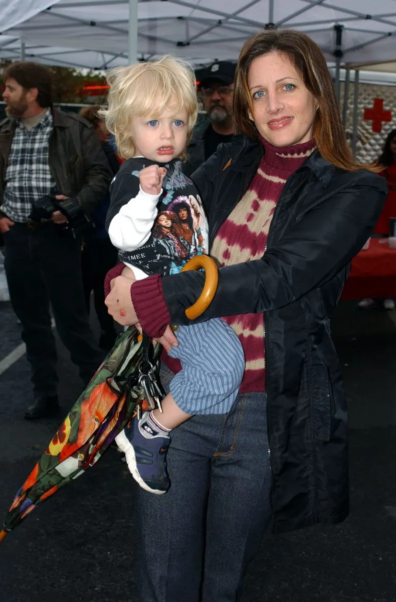 Tracy Nelson and son