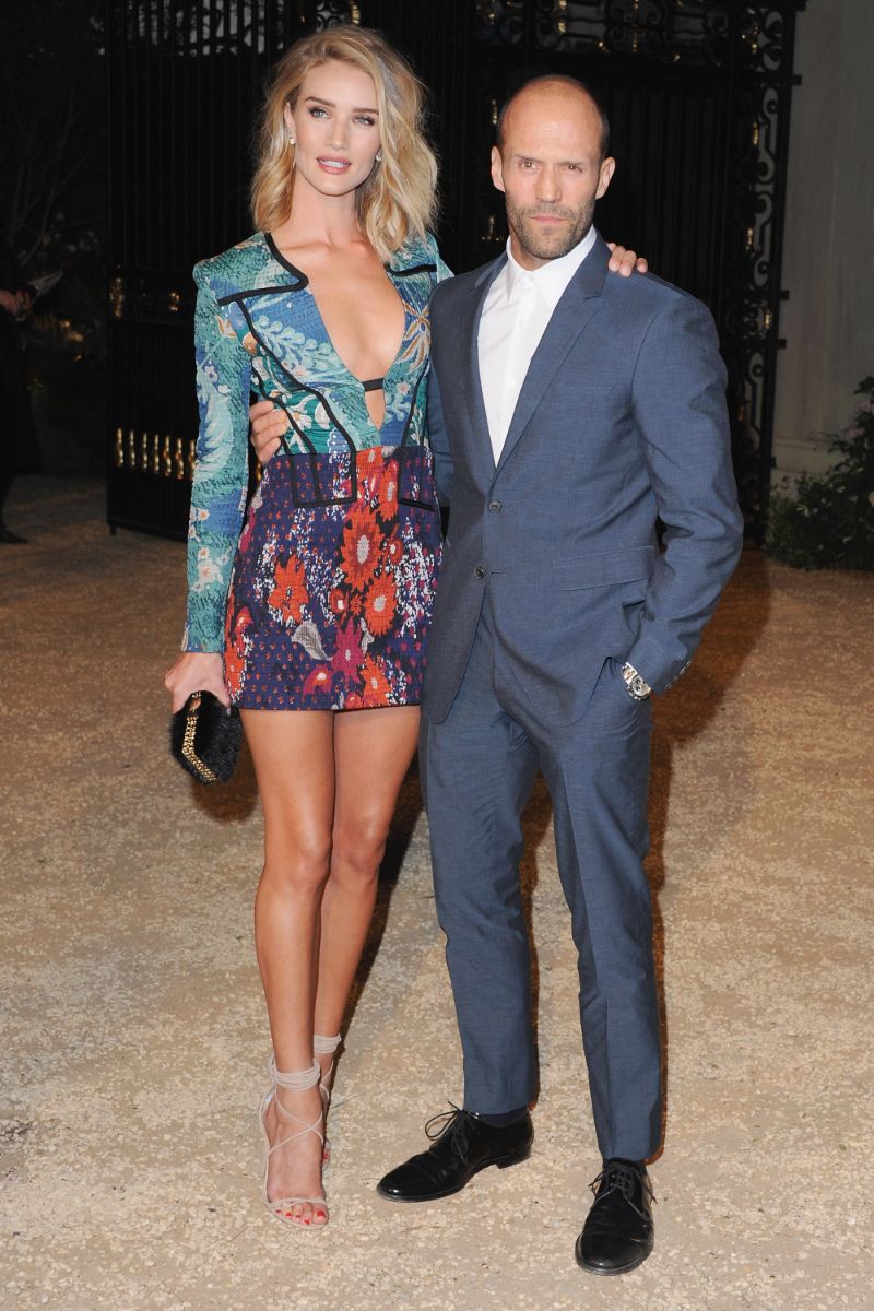 Jason Statham with his fiancee Rosie Huntington-Whiteley