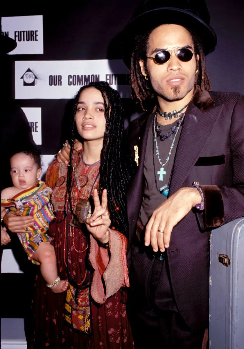 Lenny Kravitz with wife Lisa Bonet and daughter Zoe