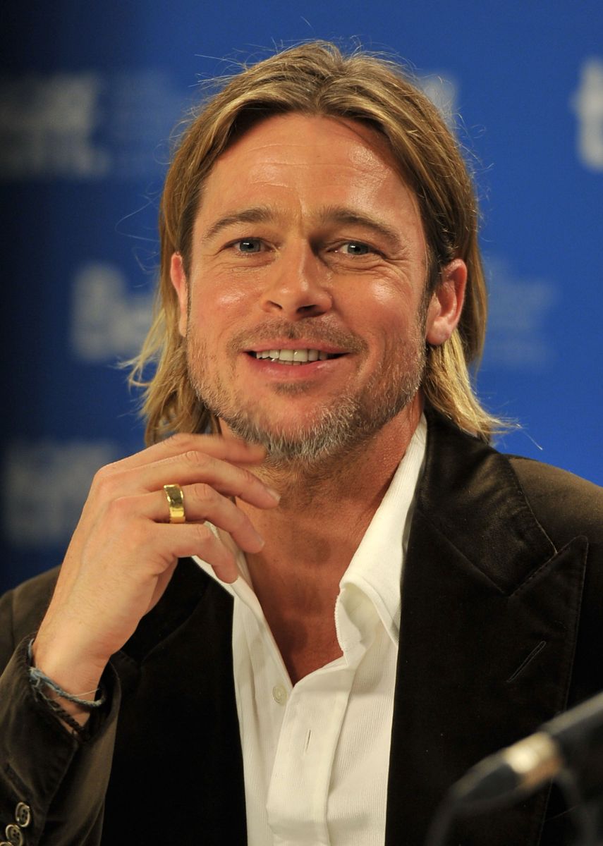  Brad Pitt speaks onstage at Moneyball Press Conference during 2011 Toronto International Film Festival