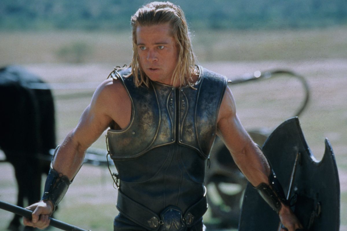 Brad Pitt hair in Troy