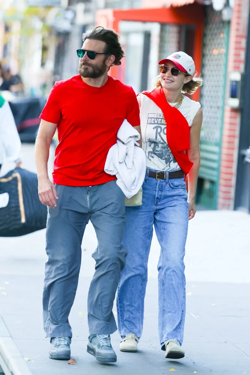 Bradley Cooper and Gigi Hadid are seen in NoHo on November 11, 2024 in New York City