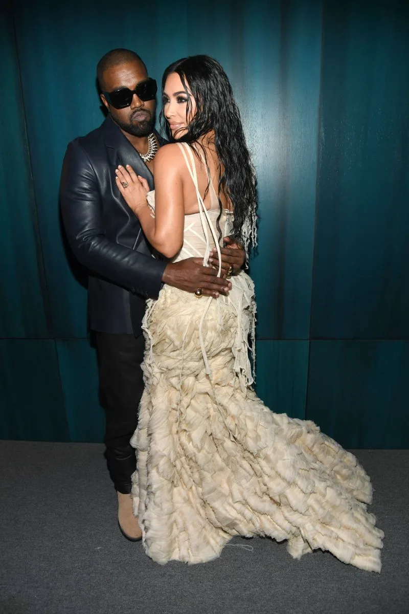 Kanye West with his wife Kim Kardashian