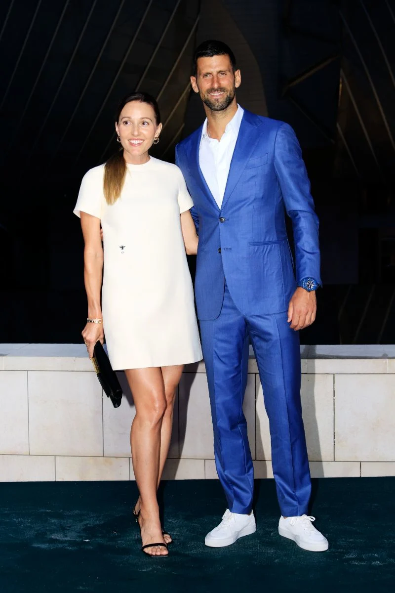 Novak Djokovic with his wife Jelena Djokovic